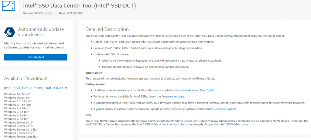 intel SSD Data Center Tool 3.0.27 Free Download [Latest]